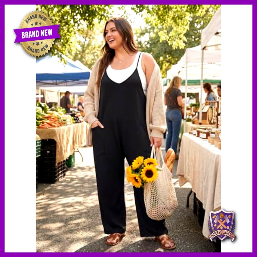 Plus Size Overalls Adjustable Strap Stretchy Jump… - image 3